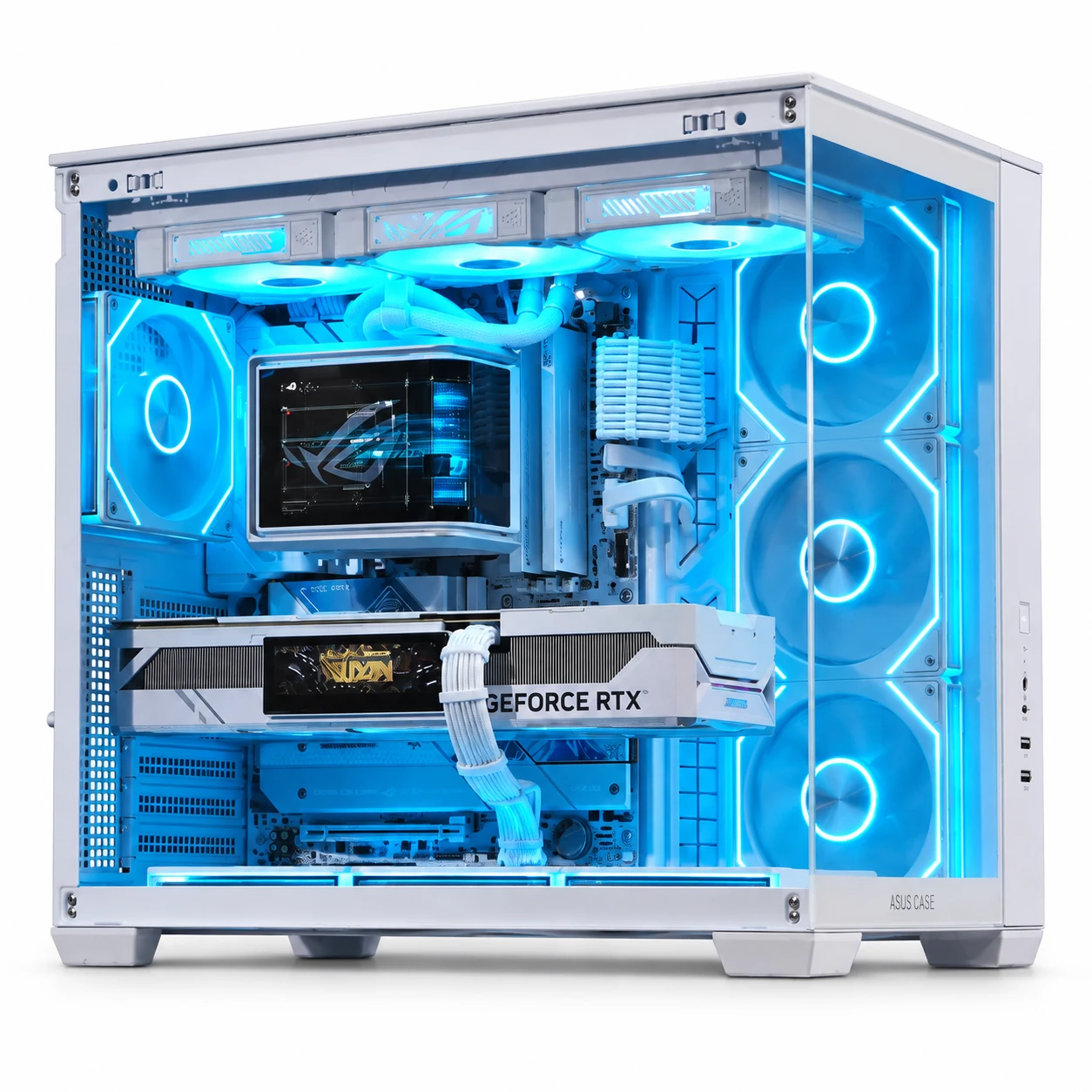 华硕 ASUS 海王星，白色装机展示
