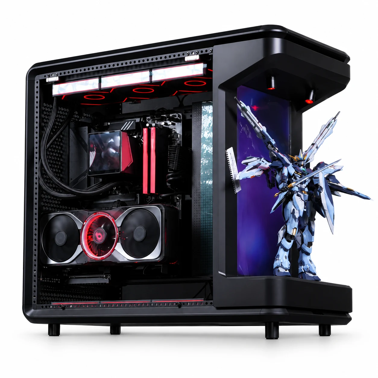 酷冷至尊 Cooler Master MasterFrame 360，黑色装机展示