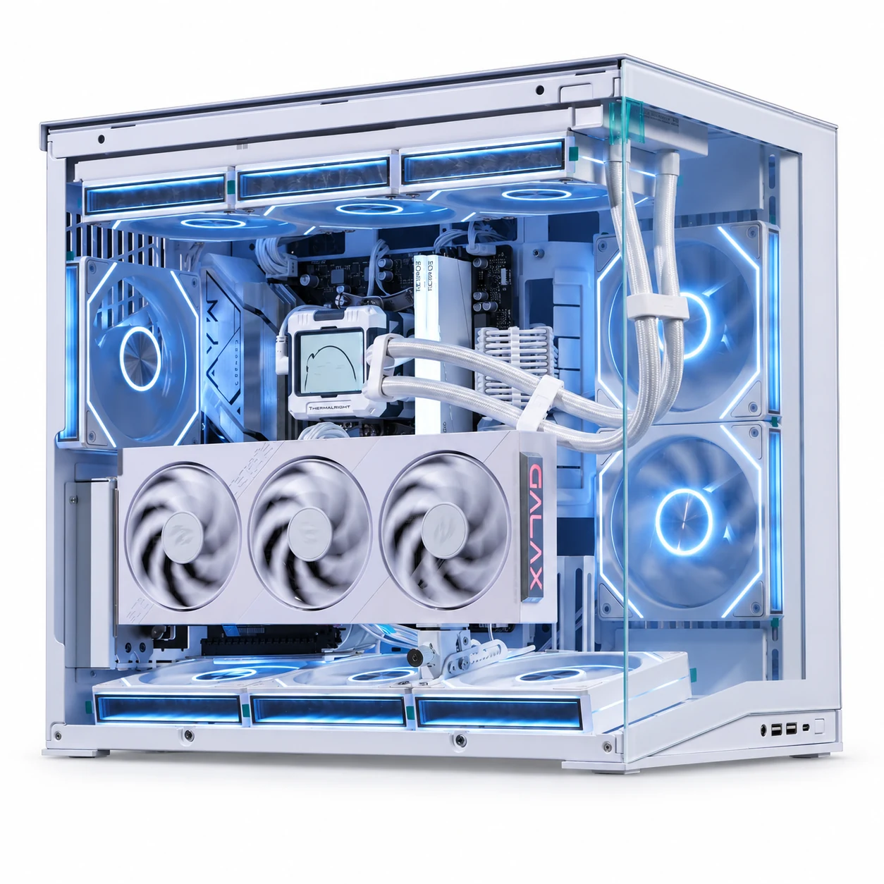 联力 LIAN LI O11 DYNAMIC MINI V2，白色装机展示