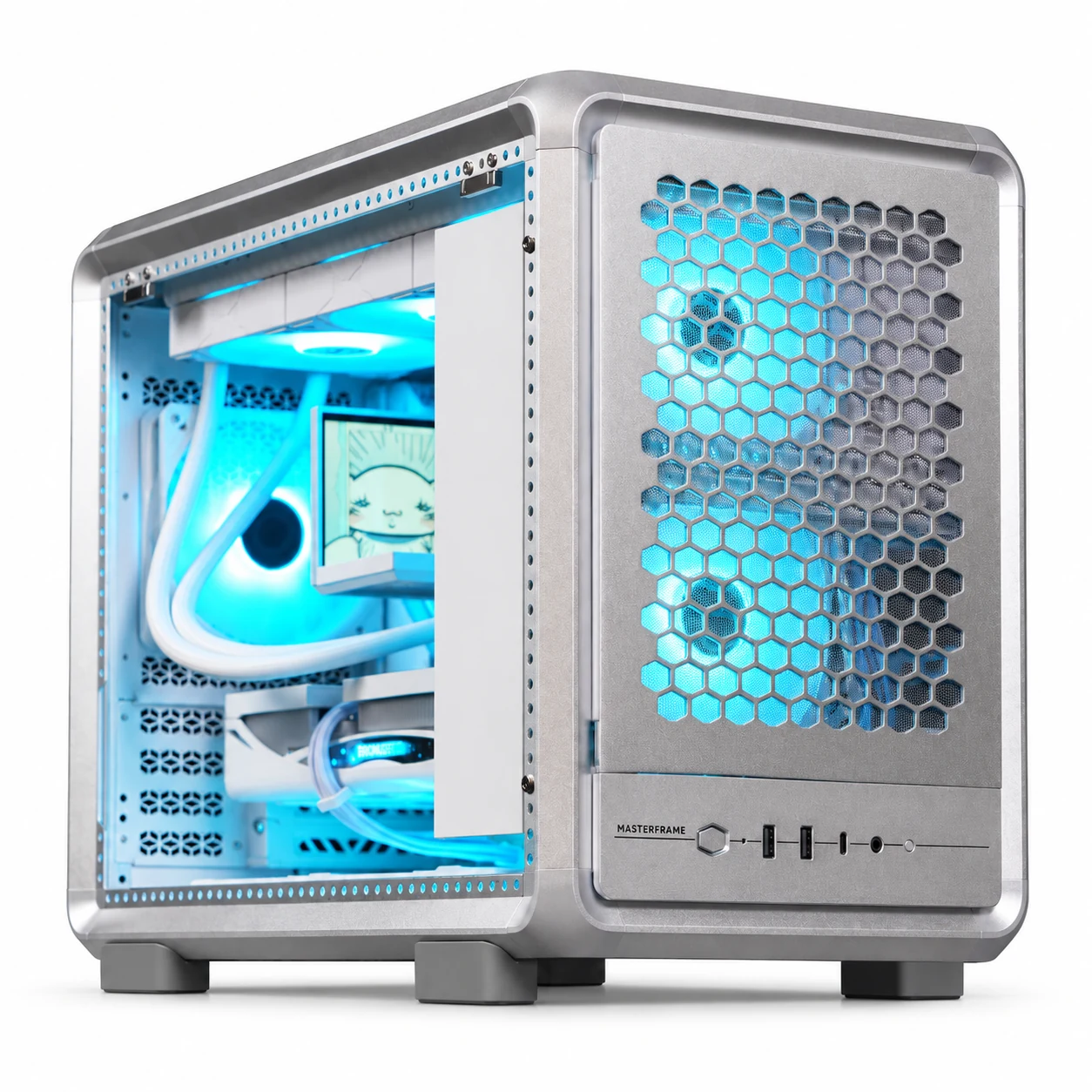 酷冷至尊 Cooler Master MasterFrame 400 Mesh，白色装机展示